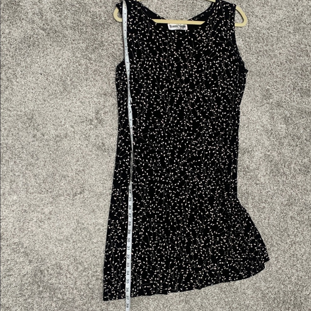 Vintage Ronni Nicole Black Floral Sleeveless Midi Dress - Picture 6 of 7